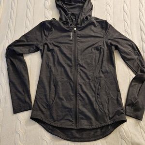 Reebok gray long sleeved with thumbholes and hood